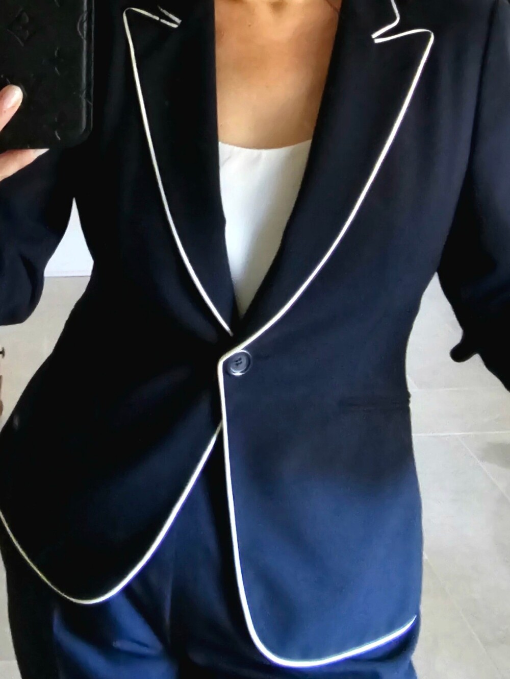 Emily Designs Navy Blazer with White Piping 10